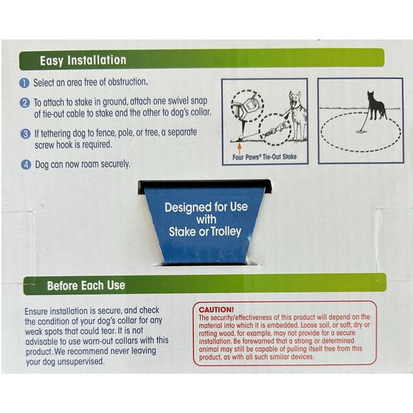 Dog Tie Out Cable Heavy Duty Weighted Dog Tie Out Cable Silver, 10 ft To 100lbs - Picture 3 of 4